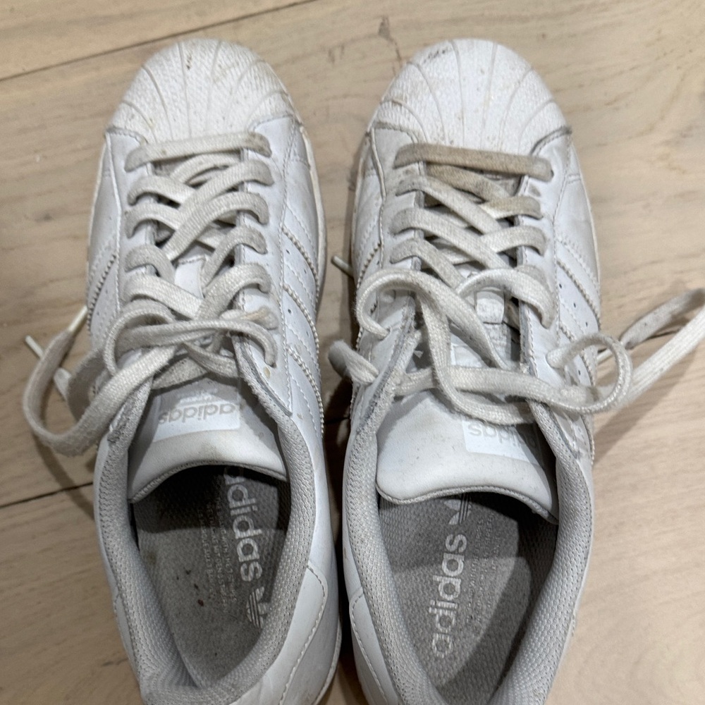 Adidas Classic White Lace-Up Sneakers Superstar